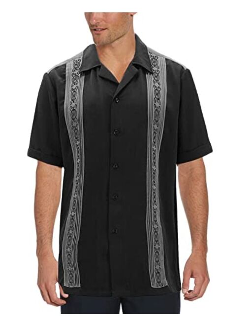 Maximos Cuban Guayabera Men's Dress Shirt Beach Wedding Short Sleeve Button-up Casual