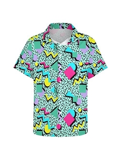 HUGLAZY Turtles Hawaiian Shirts for Men, Chelonioidea Button Down Shirts Starfish Shell Short Sleeve Beach Summer Shirt