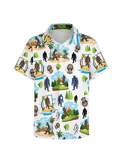 HUGLAZY Turtles Hawaiian Shirts for Men, Chelonioidea Button Down Shirts Starfish Shell Short Sleeve Beach Summer Shirt