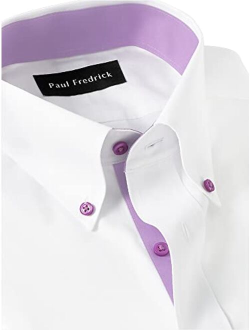 Paul Fredrick Men's Classic Fit Non-Iron Cotton Solid Dress Shirt