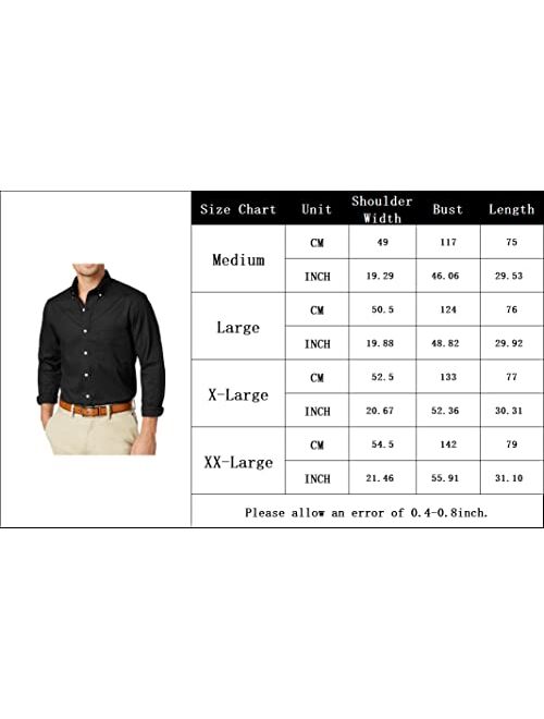 Damorong Mens Long Sleeve Button Down Dress Shirts Casual Collared Polka Dot Regular Fit Shirts