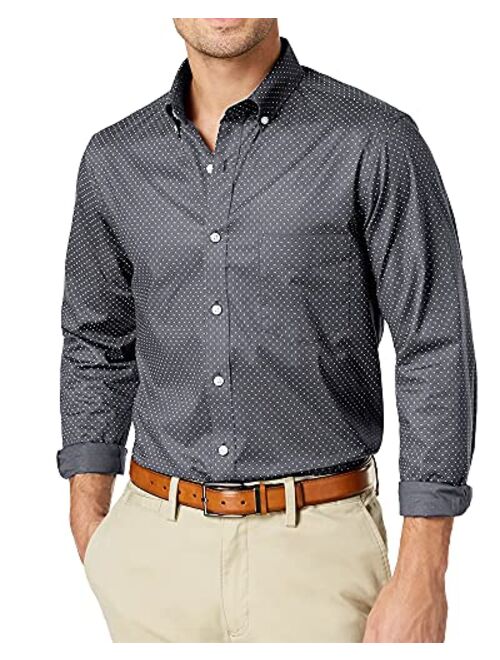 Damorong Mens Long Sleeve Button Down Dress Shirts Casual Collared Polka Dot Regular Fit Shirts