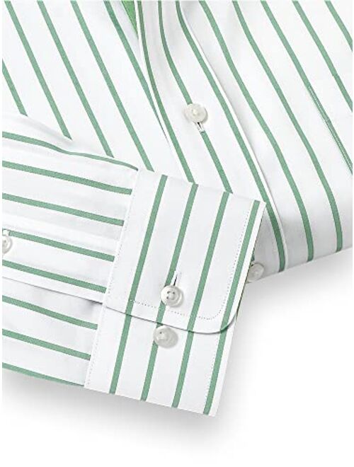 Paul Fredrick Men's Tailored Fit Non-Iron Cotton Stripe Dress Shirt