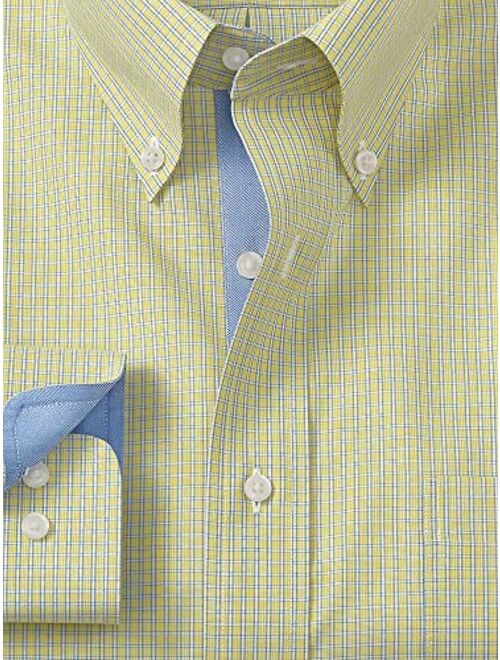 Paul Fredrick Men's Tailored Fit Non-Iron Cotton Check Dress Shirt