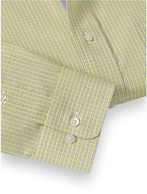 Paul Fredrick Men's Tailored Fit Non-Iron Cotton Check Dress Shirt