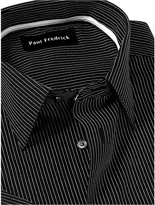 Paul Fredrick Men's Classic Fit Non-Iron Cotton Stripe Dress Shirt