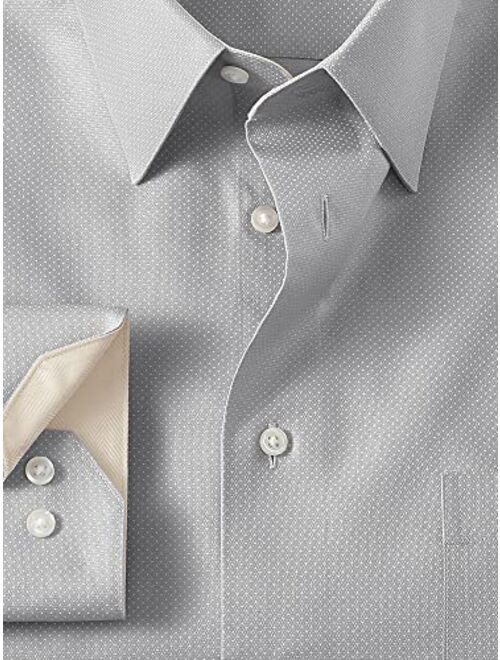 Paul Fredrick Men's Classic Fit Non-Iron Cotton Dot Dress Shirt