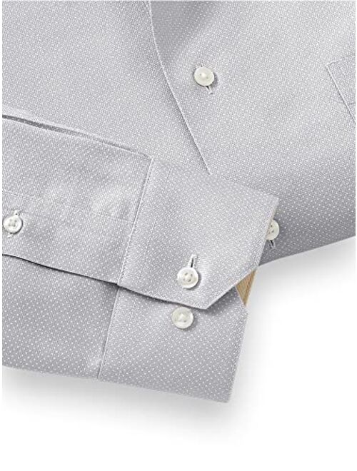 Paul Fredrick Men's Classic Fit Non-Iron Cotton Dot Dress Shirt