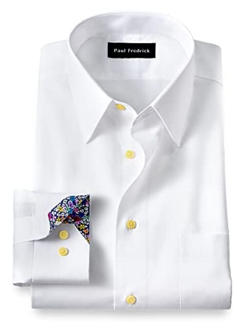 Paul Fredrick Men's Classic Fit Non-Iron Cotton Solid Dress Shirt