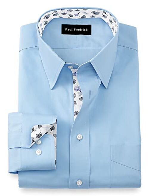 Paul Fredrick Men's Classic Fit Non-Iron Cotton Solid Dress Shirt