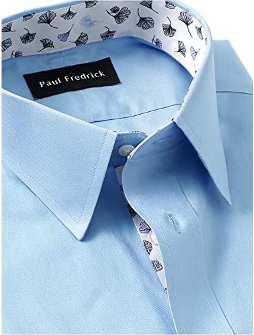 Paul Fredrick Men's Classic Fit Non-Iron Cotton Solid Dress Shirt