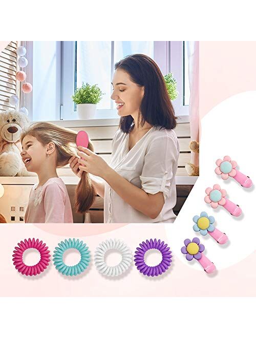 GLAMMIE Hair Brushes for kid, Hair Comb for girl and Paddle Brush, Great On Wet or Dry Hair, No More Tangle Hair Brush Set for Straight Long Thick Curly Natural Hair