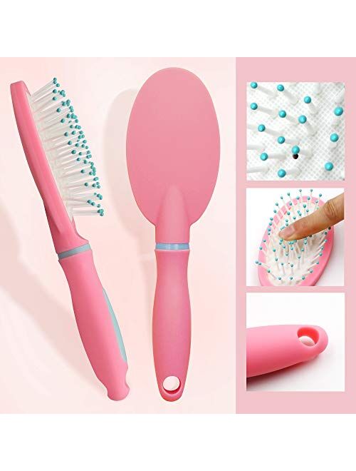 GLAMMIE Hair Brushes for kid, Hair Comb for girl and Paddle Brush, Great On Wet or Dry Hair, No More Tangle Hair Brush Set for Straight Long Thick Curly Natural Hair