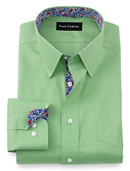 Paul Fredrick Men's Classic Fit Non-Iron Cotton Solid Dress Shirt