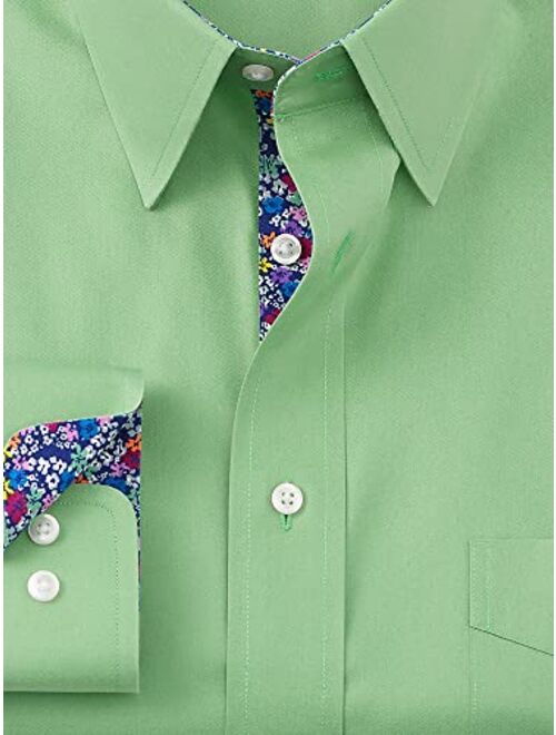 Paul Fredrick Men's Classic Fit Non-Iron Cotton Solid Dress Shirt