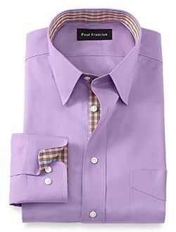 Paul Fredrick Men's Tailored Fit Non-Iron Cotton Solid Dress Shirt