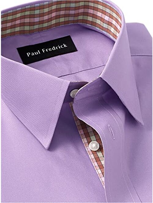 Paul Fredrick Men's Tailored Fit Non-Iron Cotton Solid Dress Shirt