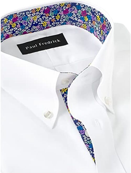 Paul Fredrick Men's Tailored Fit Non-Iron Cotton Solid Dress Shirt