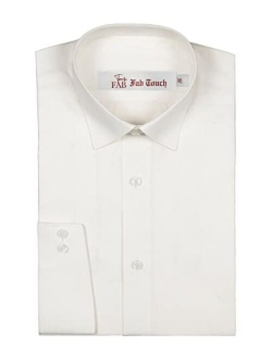 Fab Touch Men's Dress Shirt Regular Fit Poplin Solid