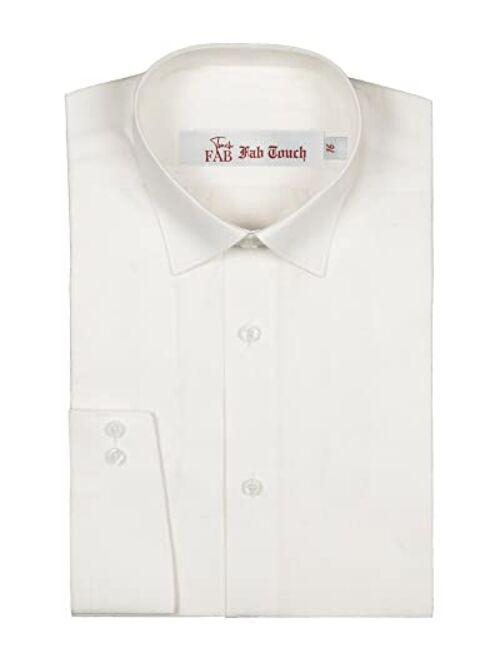 Fab Touch Men's Dress Shirt Regular Fit Poplin Solid