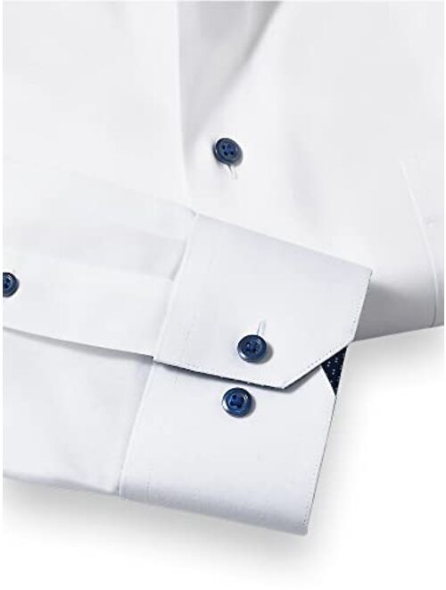 Paul Fredrick Men's Classic Fit Non-Iron Cotton Solid Dress Shirt