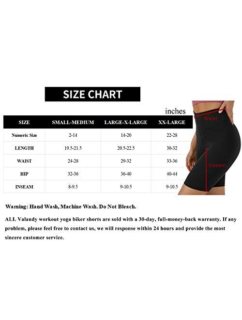 VALANDY Biker Shorts for Women High Waisted Workout Shorts for Women Yoga Pants 8" Soft Opaque