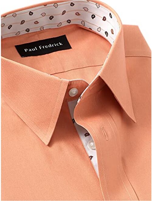 Paul Fredrick Men's Classic Fit Non-Iron Cotton Solid Dress Shirt