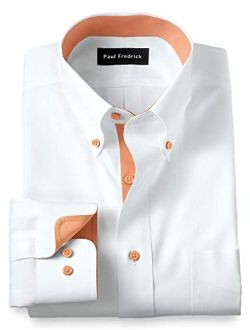 Paul Fredrick Men's Classic Fit Non-Iron Cotton Solid Dress Shirt