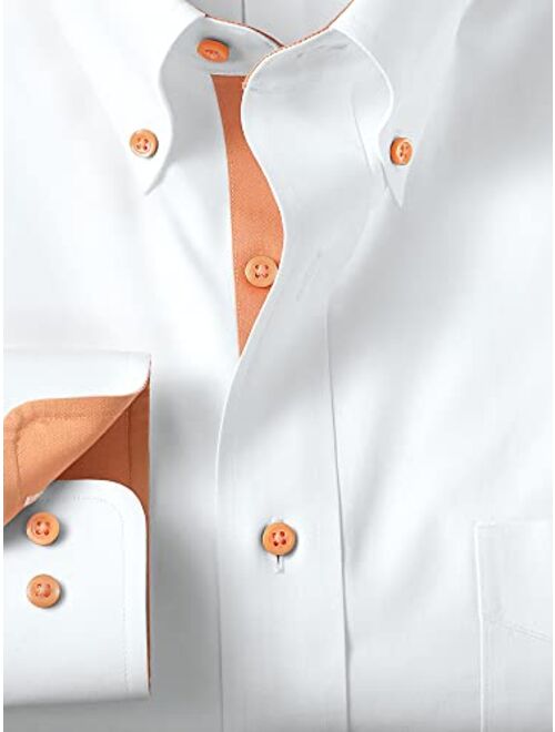 Paul Fredrick Men's Classic Fit Non-Iron Cotton Solid Dress Shirt