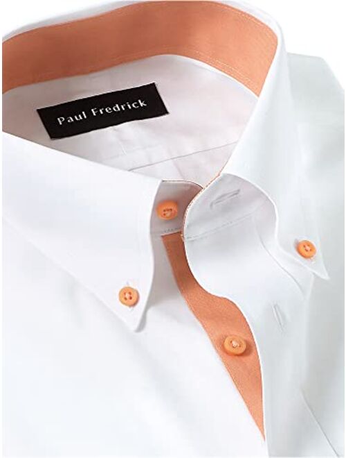 Paul Fredrick Men's Classic Fit Non-Iron Cotton Solid Dress Shirt