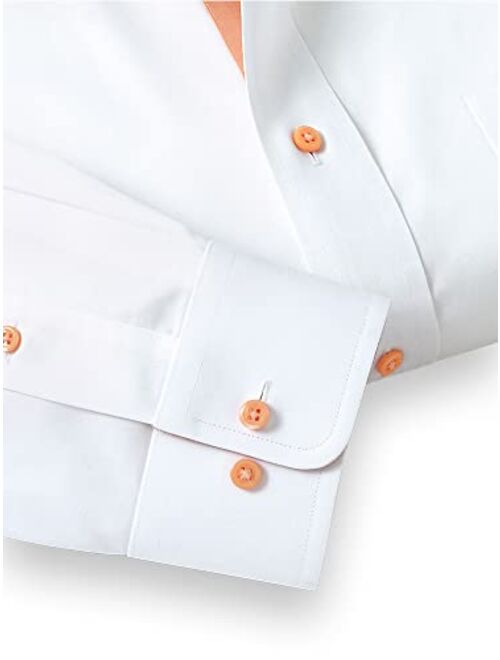 Paul Fredrick Men's Classic Fit Non-Iron Cotton Solid Dress Shirt