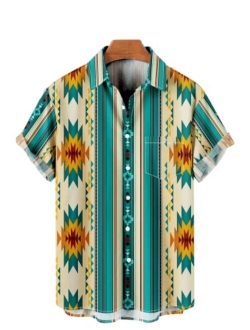 Ecosunny Hawaiian Bowling Shirts for Men Short Sleeve Printed Regular Fit Summer Beach Casual Button Down Aloha Shirts