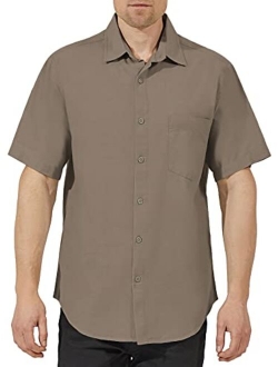 COEVALS CLUB Men's Casual Linen Cotton Button Down Spread Collar Short Sleeve Summer Beach Shirts