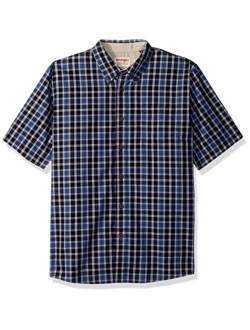 Authentics Men's Short Sleeve Classic Plaid Shirt