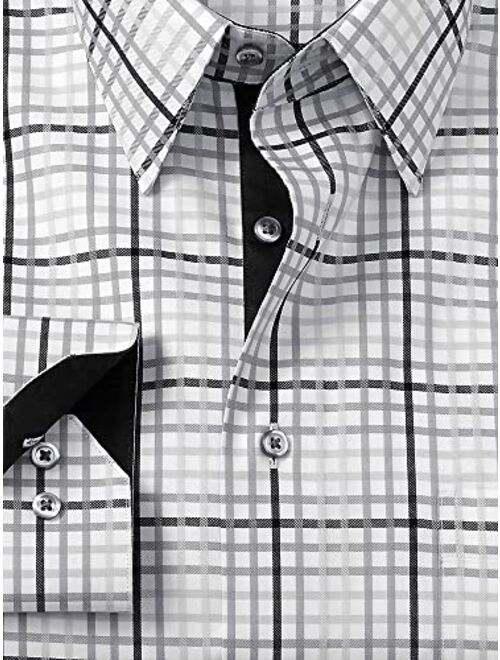 Paul Fredrick Men's Classic Fit Non-Iron Cotton Check Dress Shirt