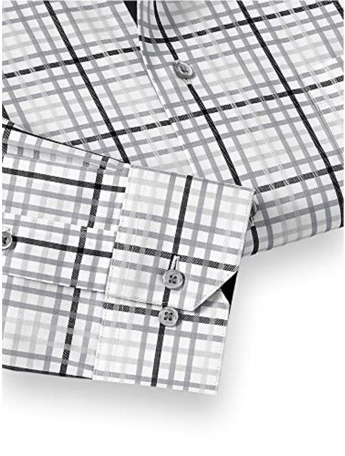 Paul Fredrick Men's Classic Fit Non-Iron Cotton Check Dress Shirt