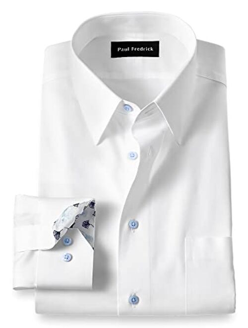 Paul Fredrick Men's Classic Fit Non-Iron Cotton Solid Dress Shirt