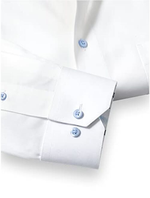 Paul Fredrick Men's Classic Fit Non-Iron Cotton Solid Dress Shirt