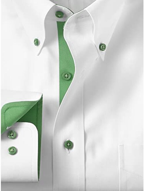 Paul Fredrick Men's Classic Fit Non-Iron Cotton Solid Dress Shirt