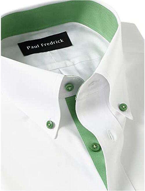 Paul Fredrick Men's Classic Fit Non-Iron Cotton Solid Dress Shirt