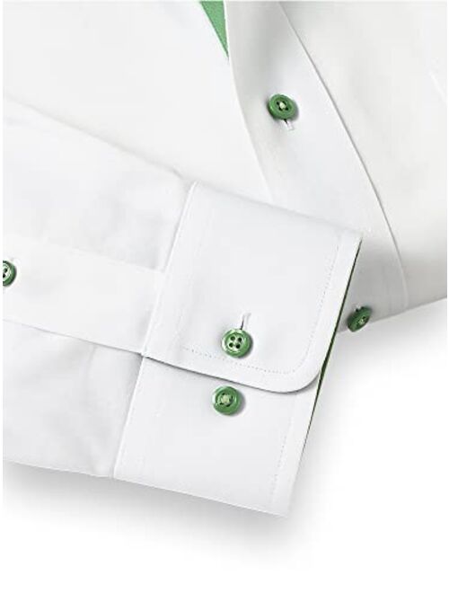 Paul Fredrick Men's Classic Fit Non-Iron Cotton Solid Dress Shirt