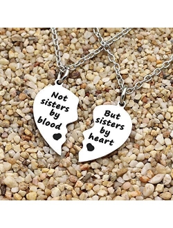 JQFEN Broken Heart Shape Friendship Necklaces Women Girl Jewelry Gift Not Sisters by Blood But Sisters by Heart
