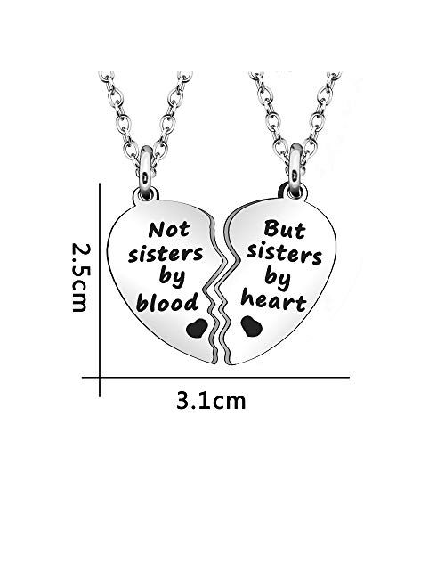 JQFEN Broken Heart Shape Friendship Necklaces Women Girl Jewelry Gift Not Sisters by Blood But Sisters by Heart