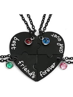 outerunner Bff Best Friends Forever 3 Necklace for Women Girl Friendship Gift Heart Puzzle Jewelry Initial Chain Necklaces Sisters Gifts