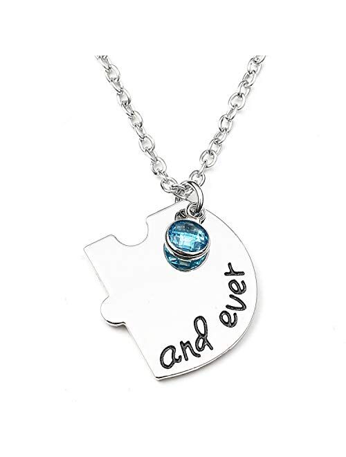 outerunner Bff Best Friends Forever 3 Necklace for Women Girl Friendship Gift Heart Puzzle Jewelry Initial Chain Necklaces Sisters Gifts