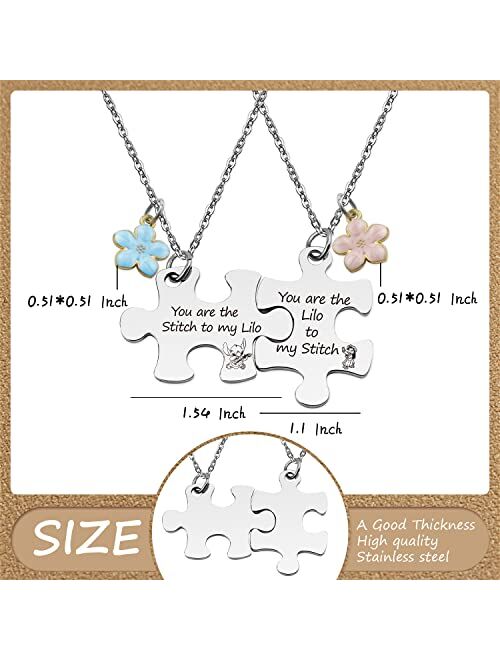 Generic ARETIS Best Friend Puzzle Necklace Set Stitch Lilo Puzzle Necklace You are The Lilo/Stitch to My Stitch/Lilo Best Friends Gift Stitch Lilo fans Gift