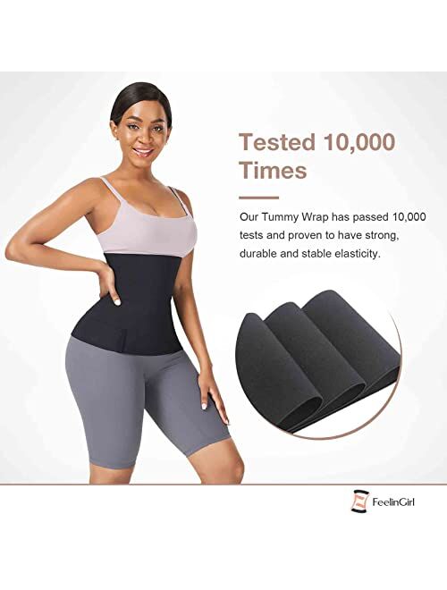 FeelinGirl Waist Trainer for Women Sauna Trimmer Belt Tummy Wrap Plus Size