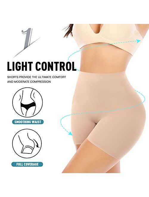 Werena Seamless Shaping Boyshorts Panties for Women Tummy Control Shapewear Under Dress Slip Shorts Underwear