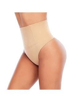 Thong Shapewear for Women Tummy Control High Waisted Thongs Underwear Seamless Slimming Body Shaper Panty