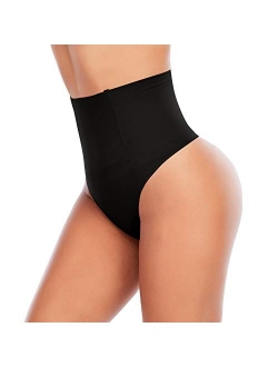 Thong Shapewear for Women Tummy Control High Waisted Thongs Underwear Seamless Slimming Body Shaper Panty